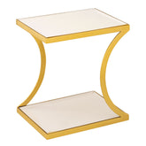 Amelia - table d'appoint - or et blanc - métal et émail - 40x40x45 cm